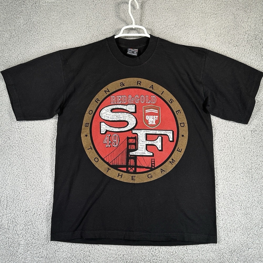 San Francisco 49ers Pro Tag‎ T-Shirt Shirt Men's XL Red & Gold Quest For Six